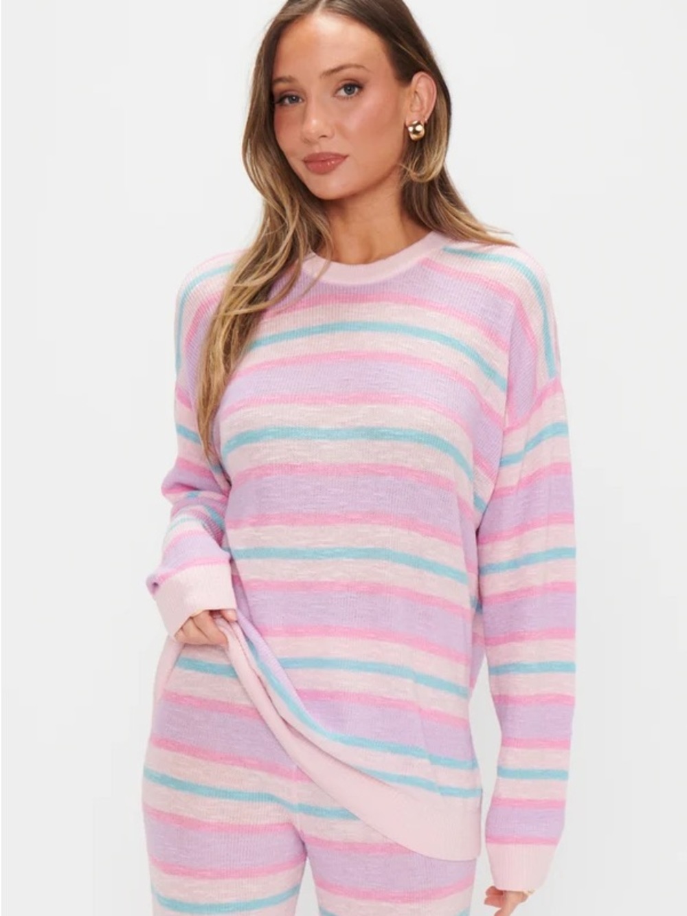 Show Me Your MuMu Pastel Stripe Crewneck Sweater - Pink, Lavender, Mint, Cream